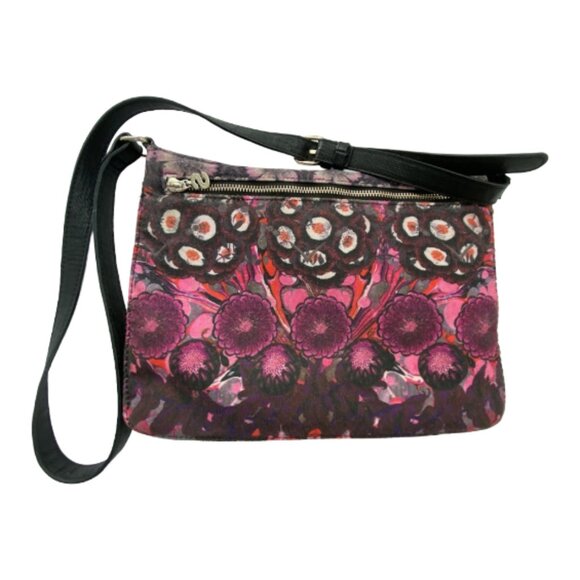DESIGUAL Floral Pink Purple Black Faux Leather Crossbody Bag - Picture 3 of 15